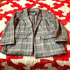 Liverpool Size L Navy Plaid Blazer, super cute, from my personal closet